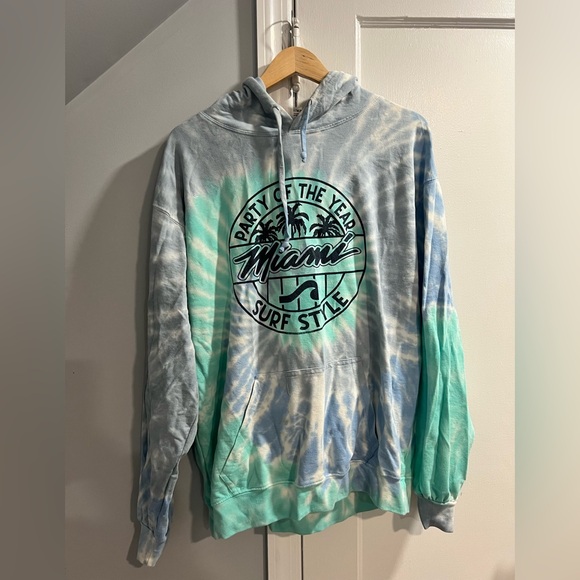 unknown Tops - Miami Tie-Dye Surf Style Hoodie